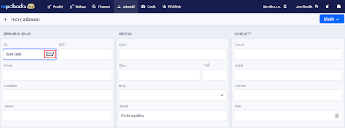 Vyhledávání v systému ARES